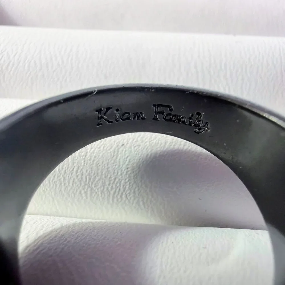 Lia Sophia Kiam Family Gunmetal Faceted Statement Ring